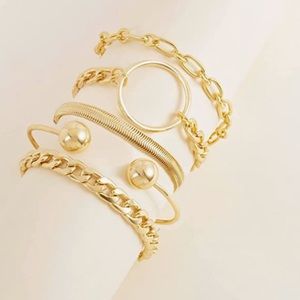 Gold Bracelets For Women Trendy Chunky Chain Bracelets Stackable Snake Chain 14K